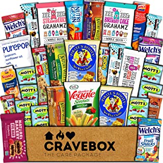 CraveBox Healthy Care Package (30 Count) Natural Food Bars Nuts Fruit Health Nutritious Snacks Variety Gift Box Pack Assortment Basket Bundle